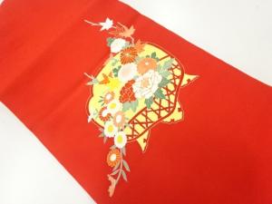 塩瀬花籠模様刺繍名古屋帯